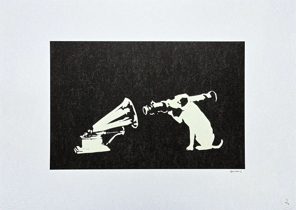 Banksy - Mhv bazooka dog 53/150 - číslovaná edice s certifikátem, 70x50cm