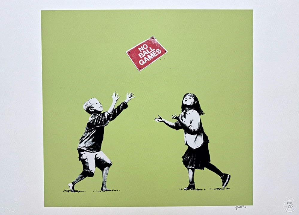 Banksy - No ball games 148/150 - číslovaná edice s certifikátem, 70x50cm
