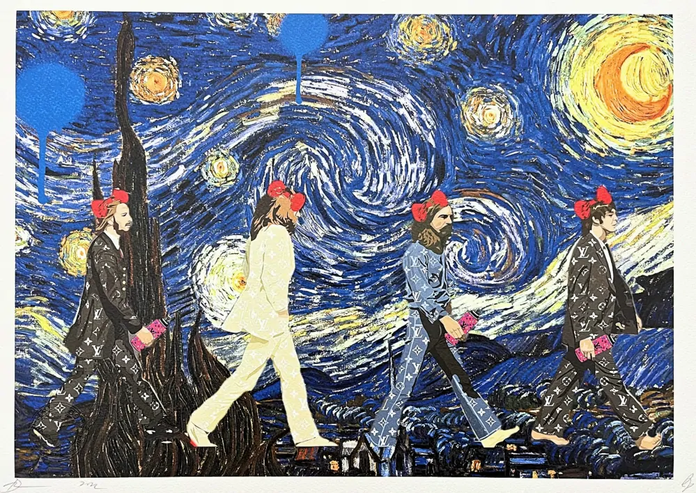 Death NYC - The starry night a The Beatles - limitovaná edice s certifikátem, 32x45cm
