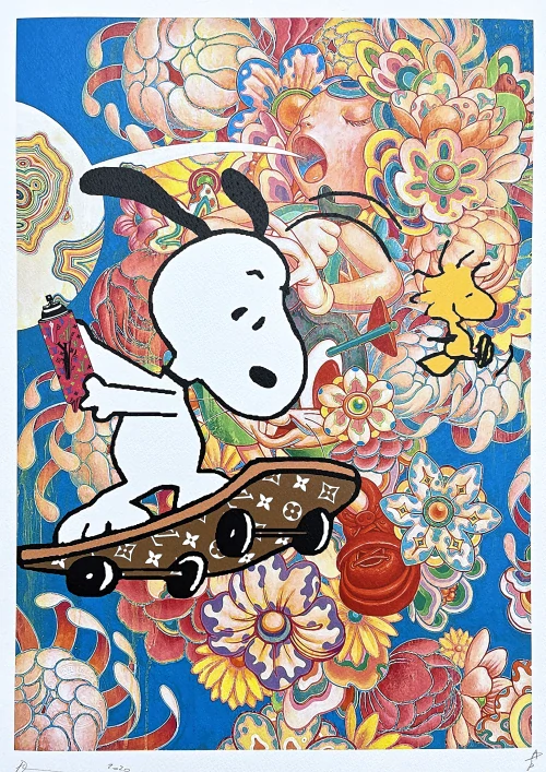 Death NYC - Snoopy - limitovaná edice s certifikátem, 32x45cm