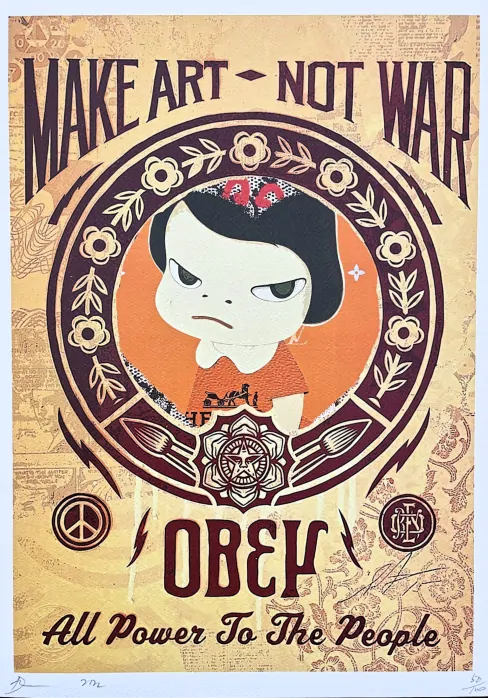 Death NYC - Obey a Yoshimoto Nara - limitovaná edice s certifikátem, 32x45cm