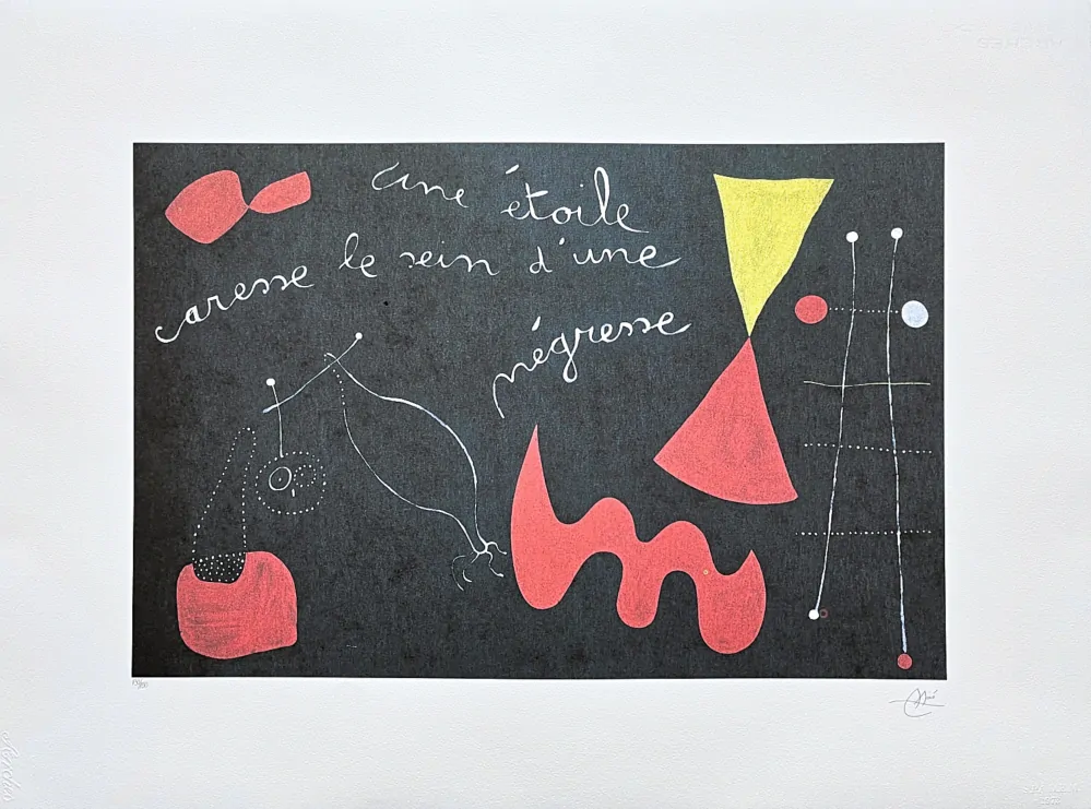 Joan Miró - A Star Caresses the Breast of a Negress 130/150 - limitovaná edice s certifikátem, signováno, 76x56cm