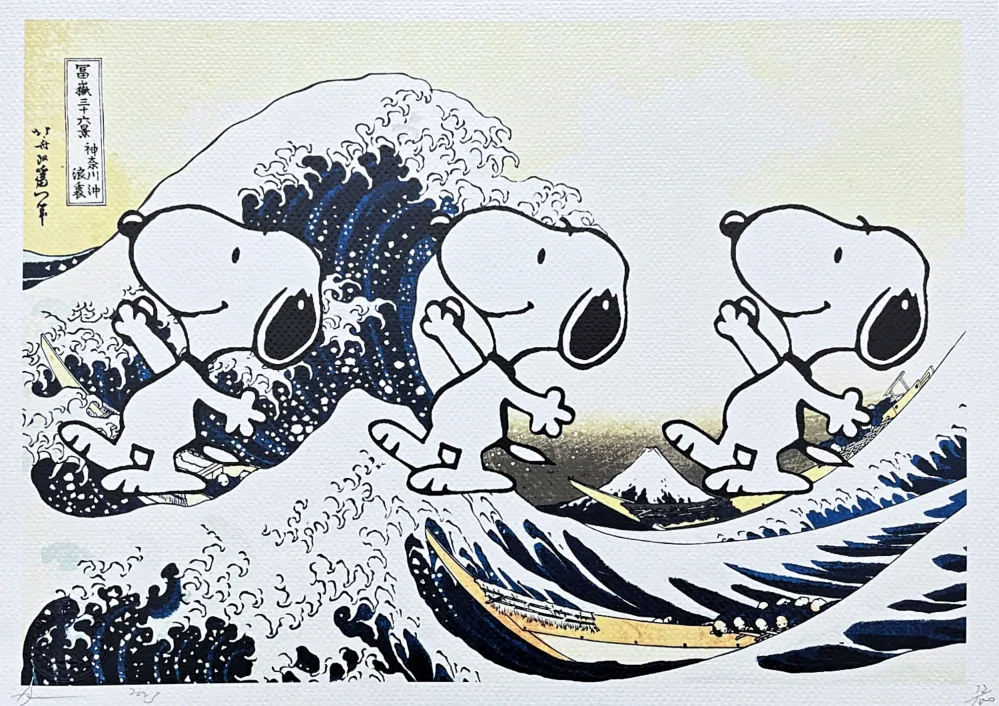 Death NYC - Hokusai a Snoopy - limitovaná edice s certifikátem