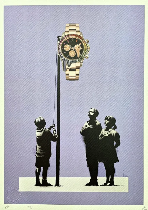 Death NYC - Banksy Very little helps a Rolex - limitovaná edice s certifikátem, 32x45cm