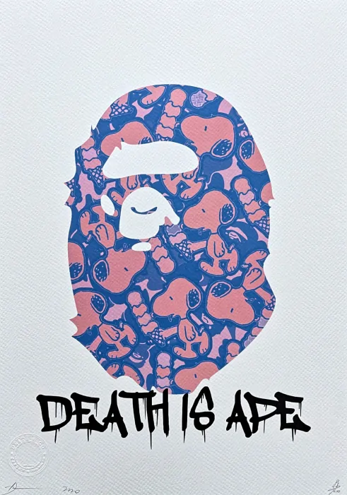 Death NYC - Snoopy a Chimpanzee - limitovaná edice s certifikátem, 32x45cm