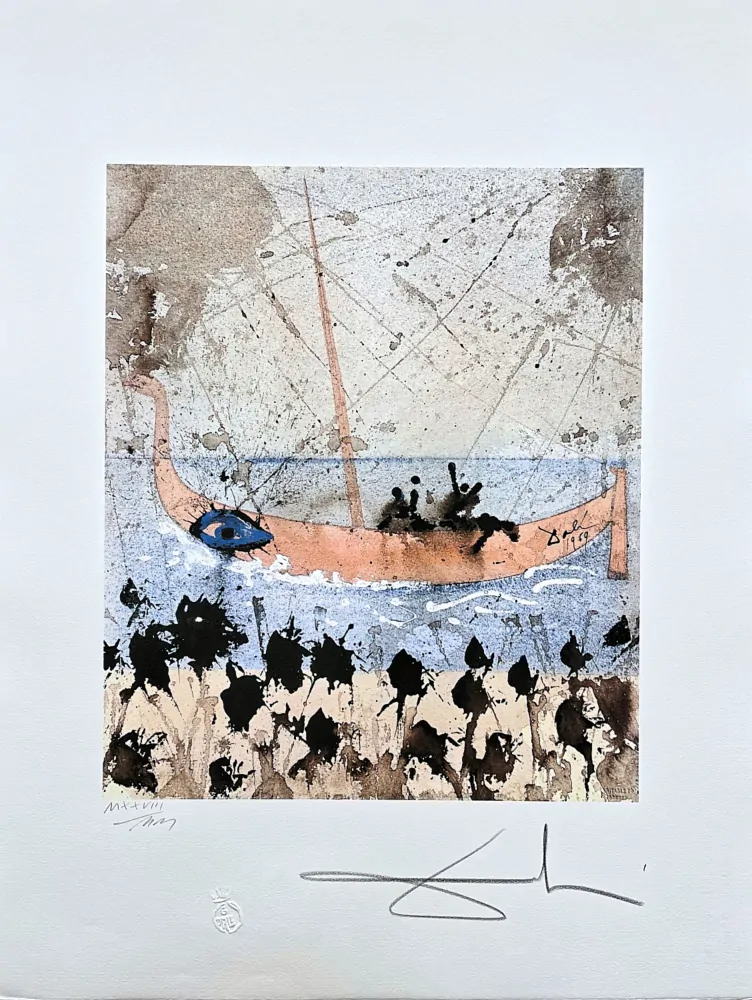 Salvador Dalí - Le départure de Télémaque - signováno, limitovaná edice, 50x66cm