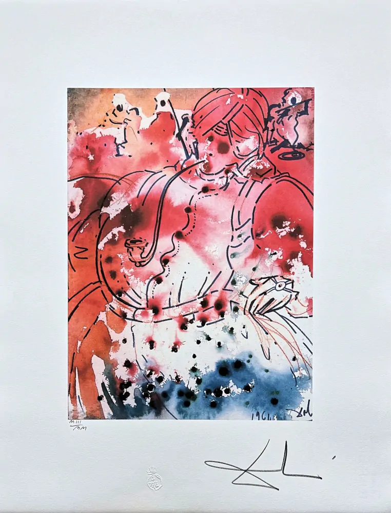 Salvador Dalí - Arabe fumant la pipe - signováno, limitovaná edice, 50x66cm