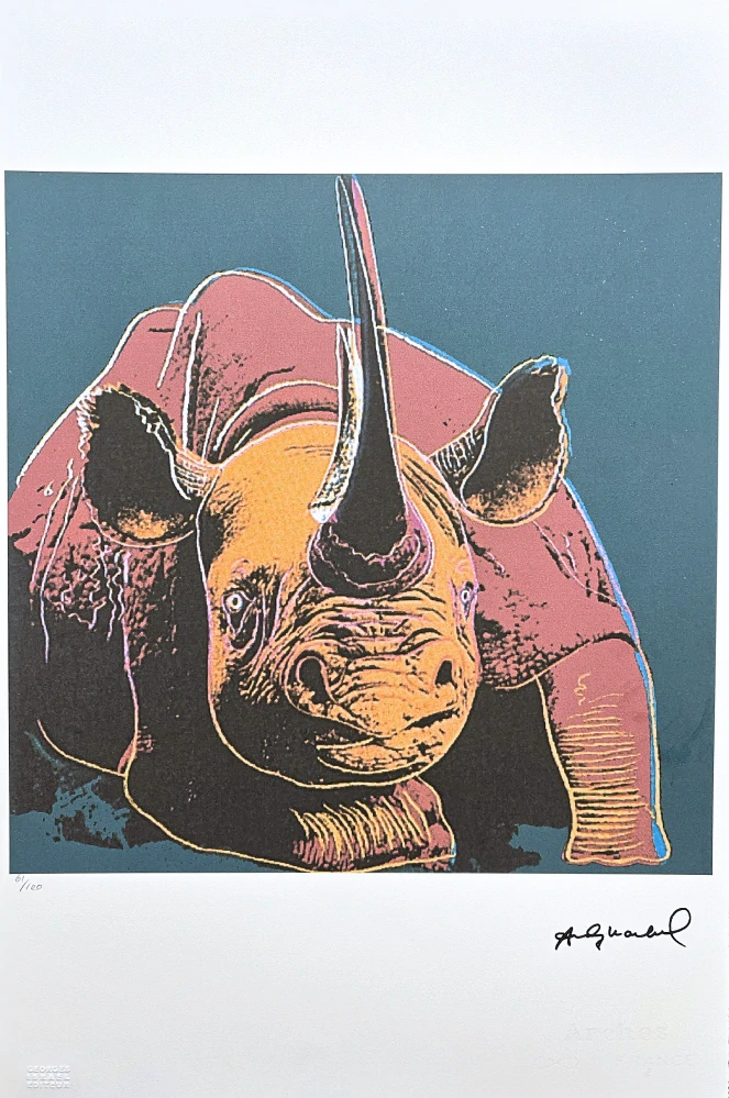 Andy Warhol - Rhinoceros 61/100 - edice Leo Castelli s certifikátem