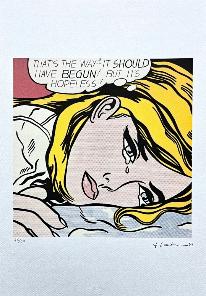 Roy Lichtenstein - Hopeless - signováno, 35x50cm, limitovaná edice 46/150