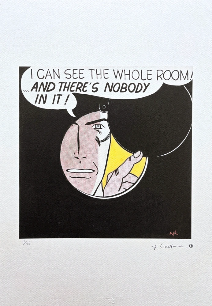 Roy Lichtenstein - I Can See the Whole Room - signováno, 35x50cm, limitovaná edice 21/150