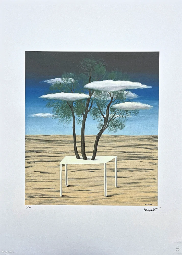 René Magritte - Arbres Sur La Table 71/100 - limitovaná edice, 50x70cm