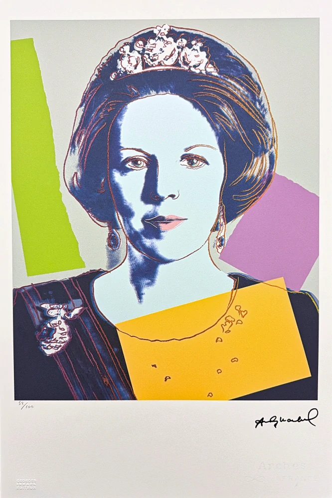Andy Warhol - Queen Beatrix modrá 52/100 - edice Leo Castelli s certifikátem