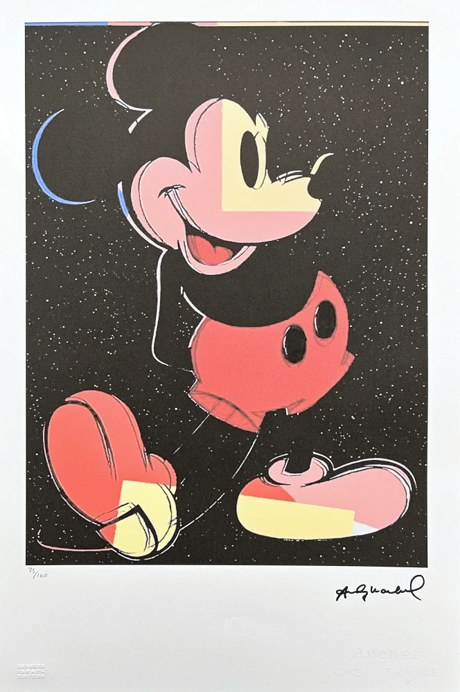 Andy Warhol - Mickey Mouse - černý x/100 - edice Leo Castelli s certifikátem