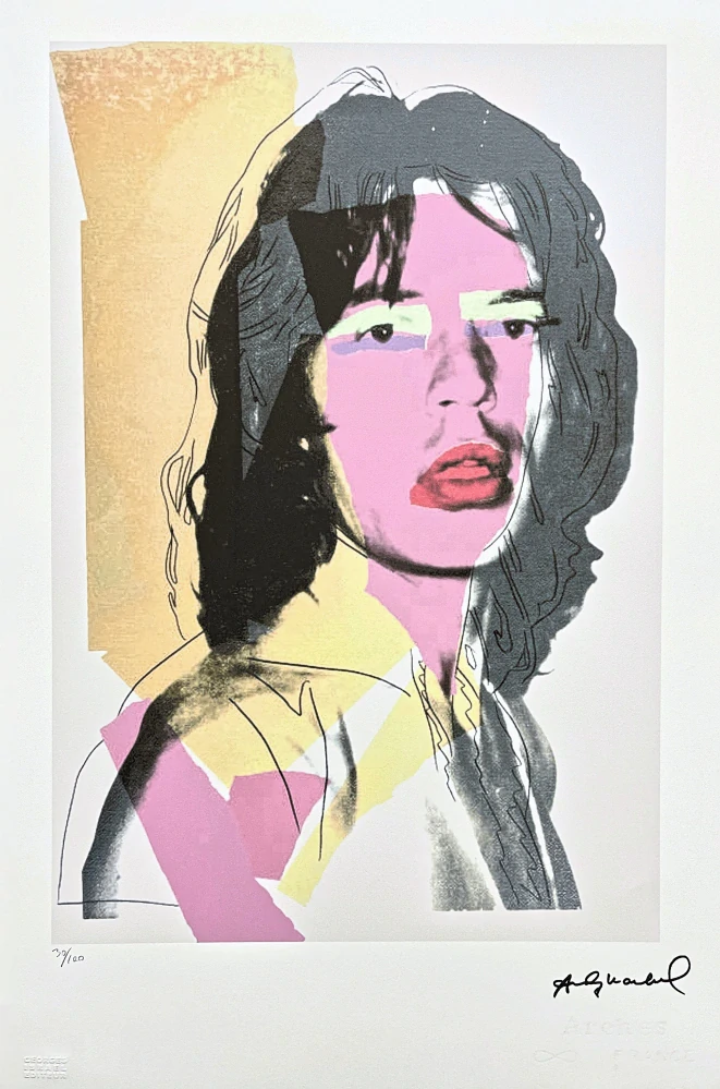 Andy Warhol - Mick Jagger růžový x/100 - edice Leo Castelli s certifikátem