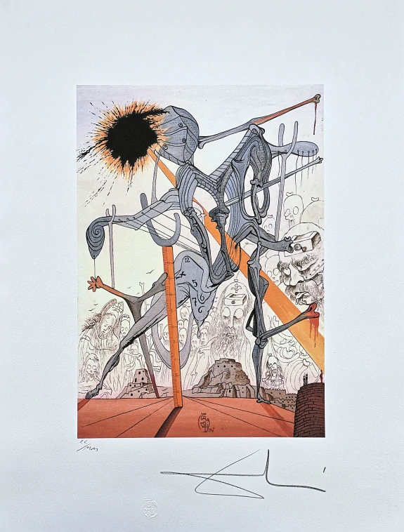 Salvador Dalí - Theatre at Denmarks Castle - signováno, limitovaná edice, 50x66cm