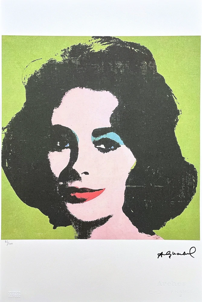 Andy Warhol - Liz Taylor zelená x/100 - edice Leo Castelli s certifikátem