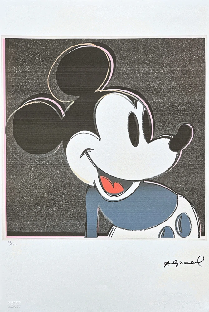 Andy Warhol - Mickey Mouse černý 62/100 - edice Leo Castelli s certifikátem