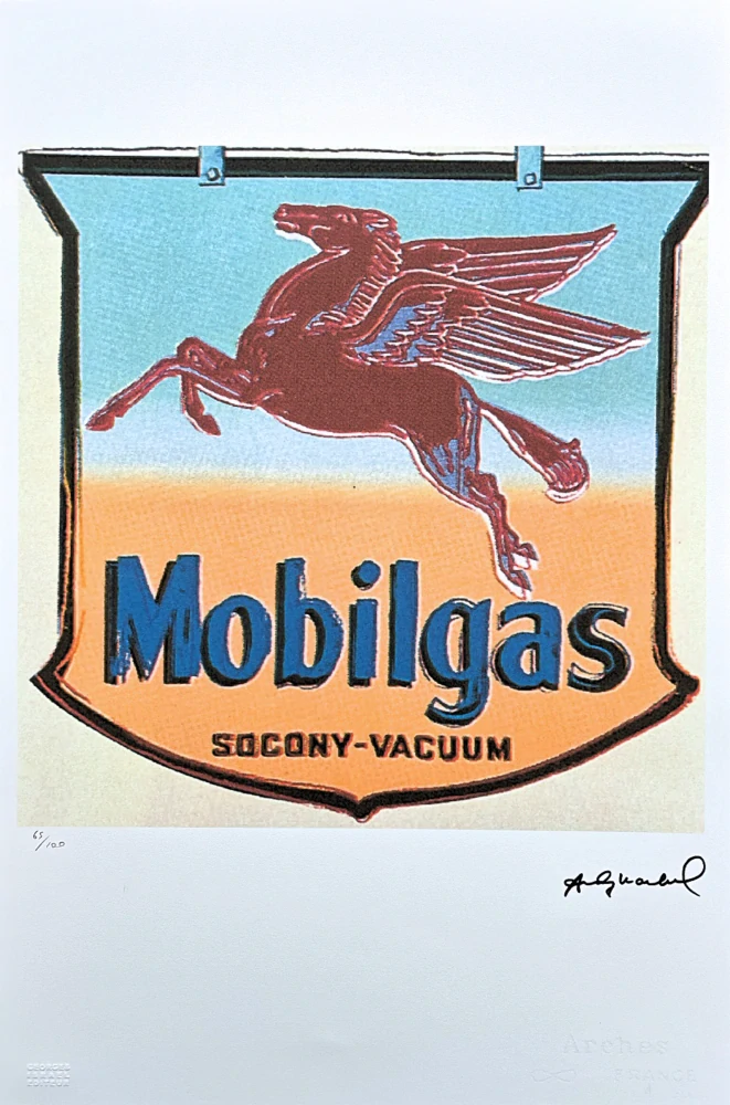 Andy Warhol - Mobilgas modro-oranžový 65/100 - edice Leo Castelli s certifikátem