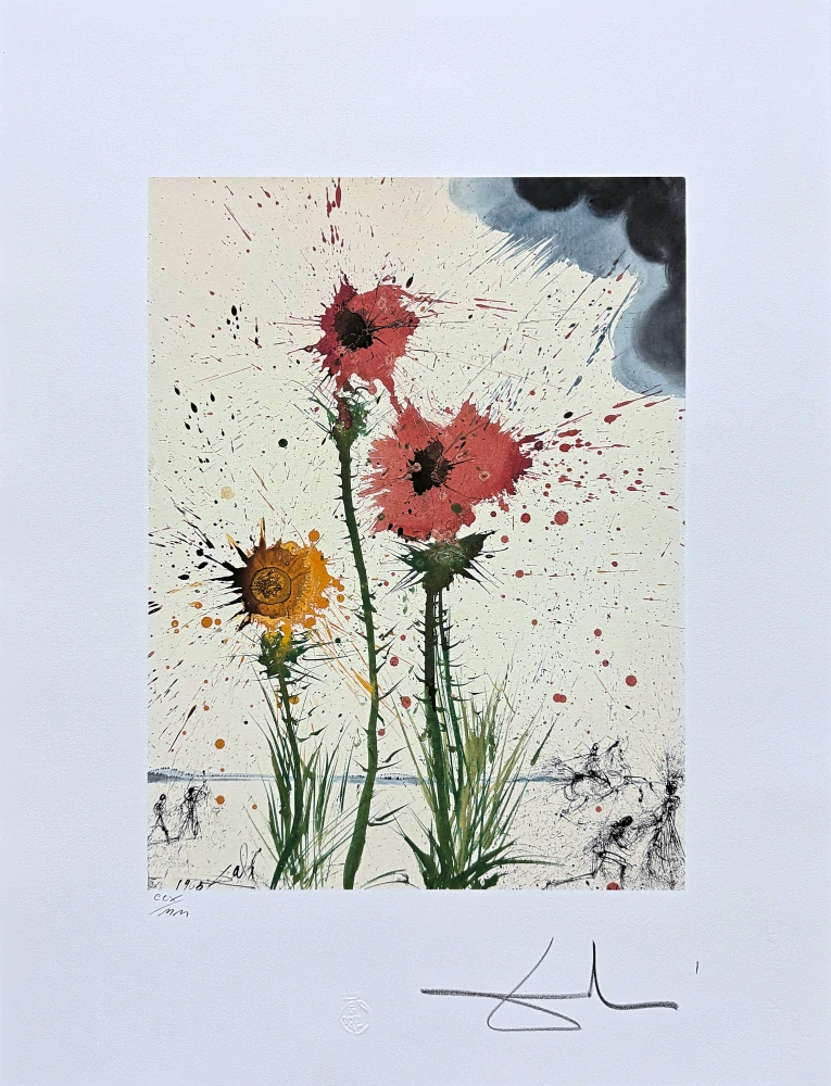 Salvador Dalí - Spring Explosive - signováno, limitovaná edice, 50x66cm