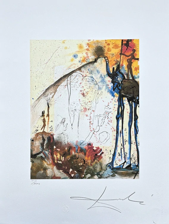 Salvador Dalí - The Tablets of the Law - signováno, limitovaná edice, 50x66cm