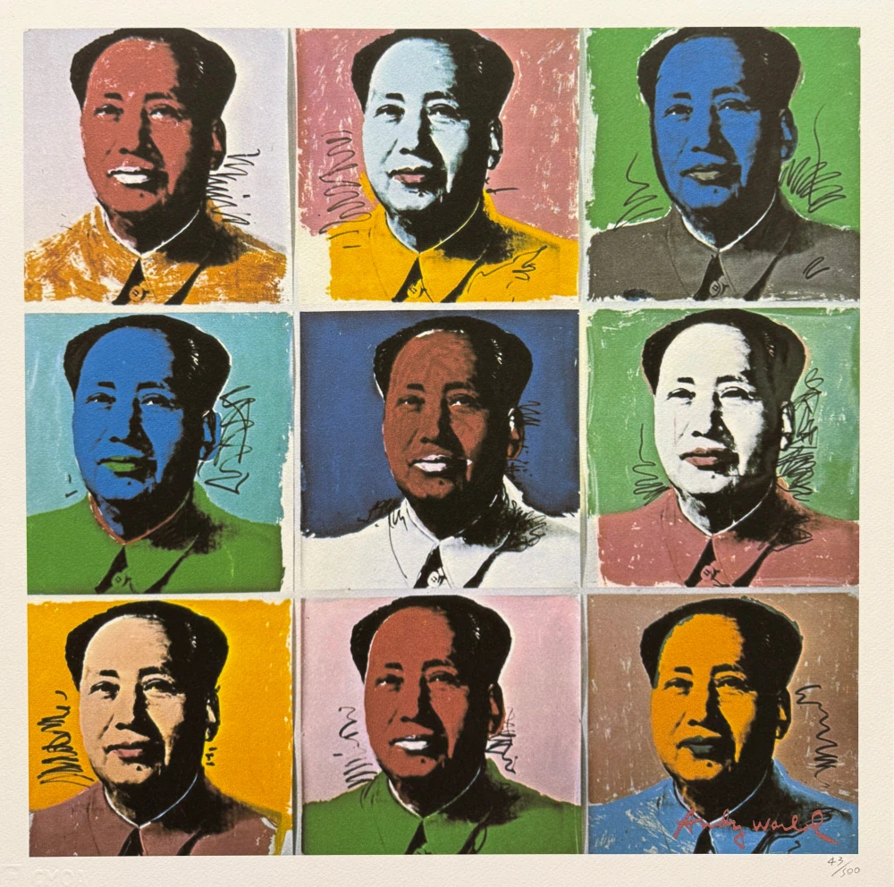 Andy Warhol - 9x Mao Ce-tung 43/500 - signováno, 50x50cm, limitovaná edice CMOA s certifikátem