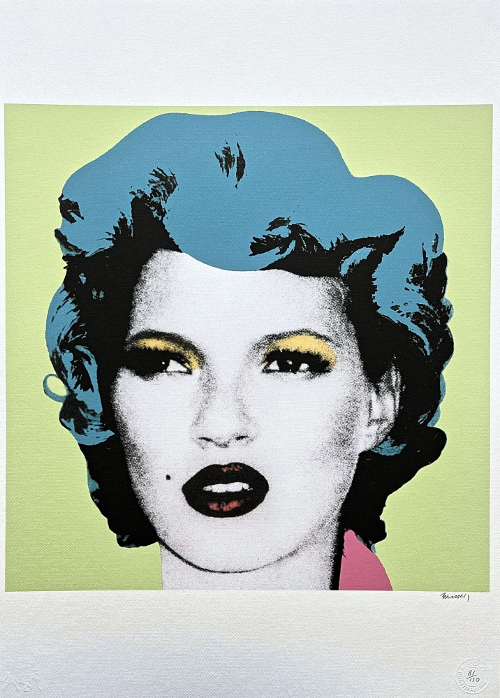 Banksy - Kate Moss zelená 81/150 - číslovaná edice s certifikátem, 50x70cm