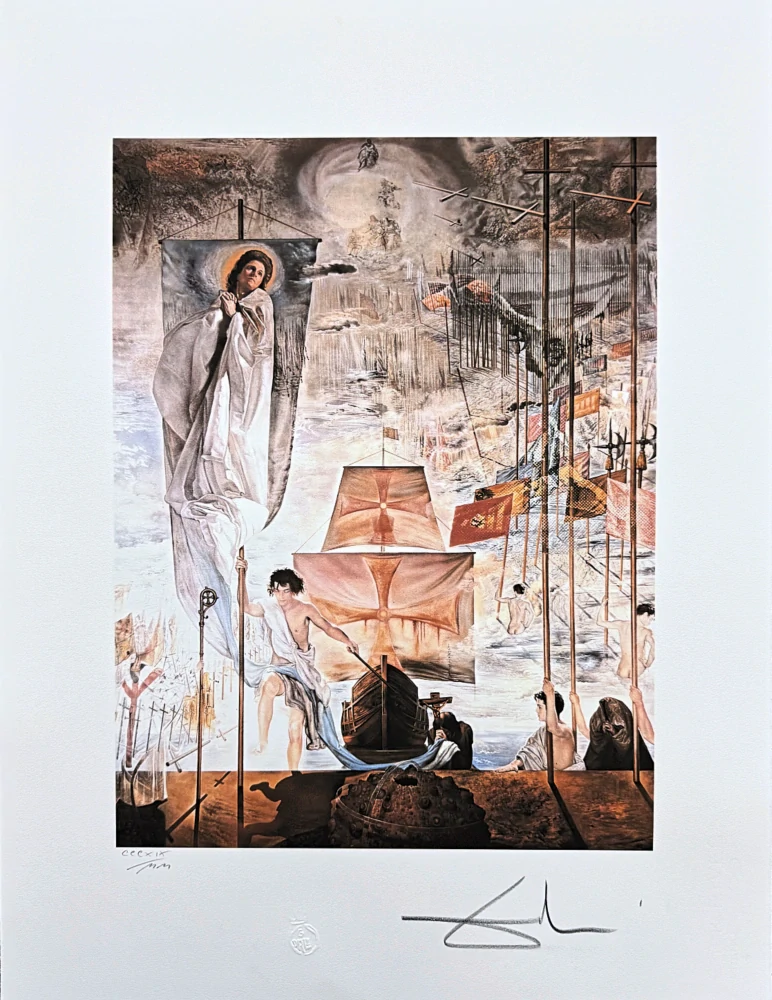 Salvador Dalí - The Discovery of America by Christopher Columbus - signováno, limitovaná edice, 50x66cm