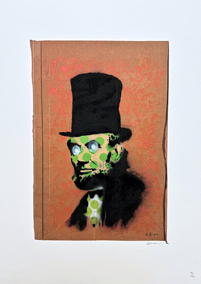 Banksy - Abraham Lincoln 72/150 číslovaná edice s certifikátem, 50x70cm