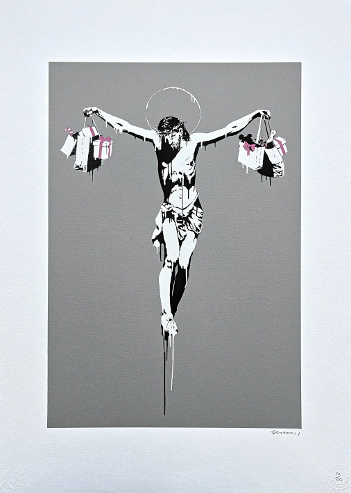 Banksy - Christ with shopping bags x/150 číslovaná edice s certifikátem, 50x70cm
