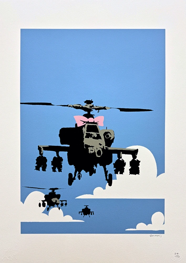 Banksy - Happy Choppers 57/150 - číslovaná edice s certifikátem, 50x70cm