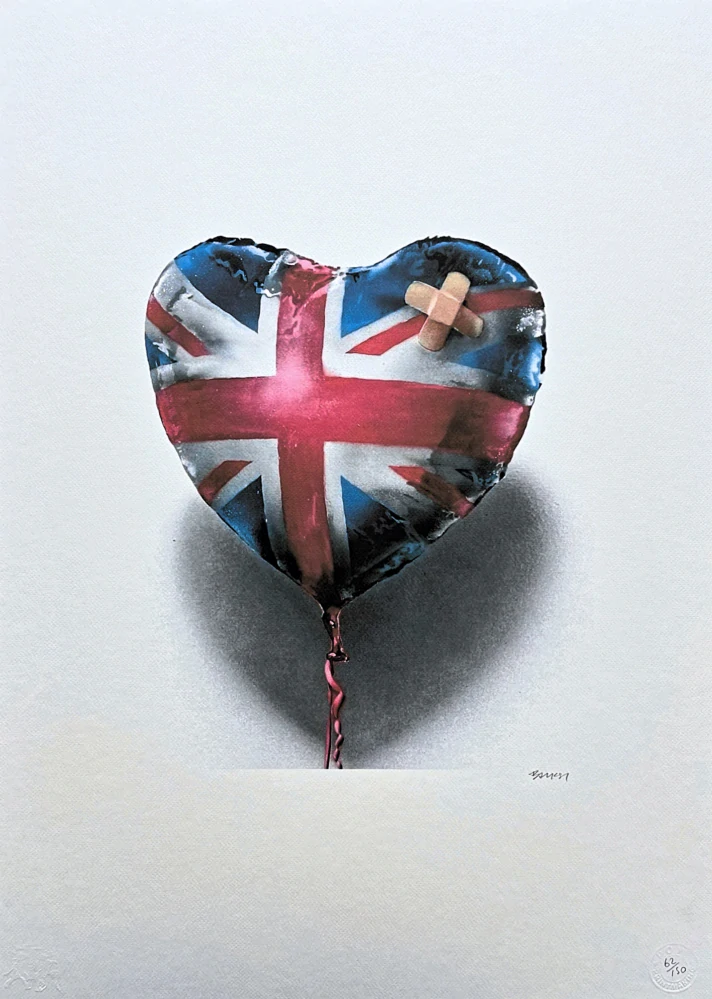 Banksy - Union Jack Balloon 62/150 - číslovaná edice s certifikátem, 50x70cm