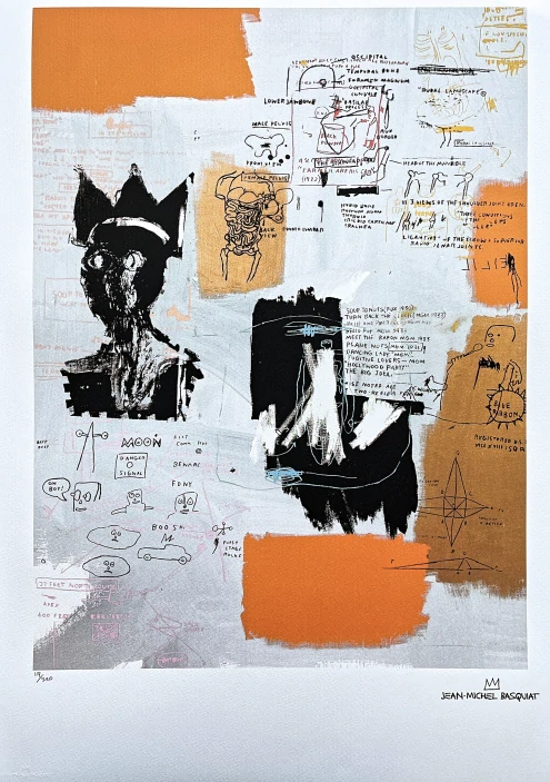 Jean-Michel Basquiat - Symbols and signs 119/300 - limitovaná edice, signováno, 50x70cm