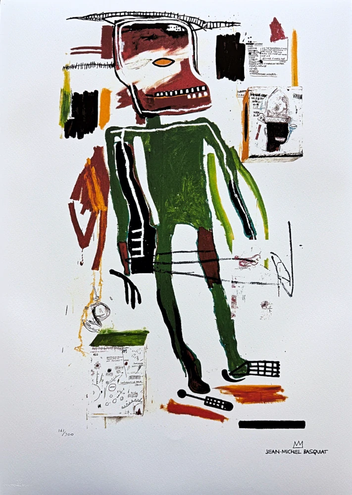 Jean-Michel Basquiat - Because It Hurts the Lungs 161/300 - limitovaná edice, signováno, 50x70cm