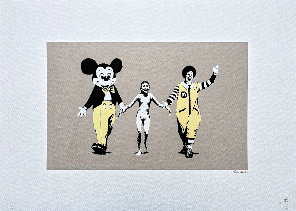 Banksy - Napalm x/150 - číslovaná edice s certifikátem, 70x50cm