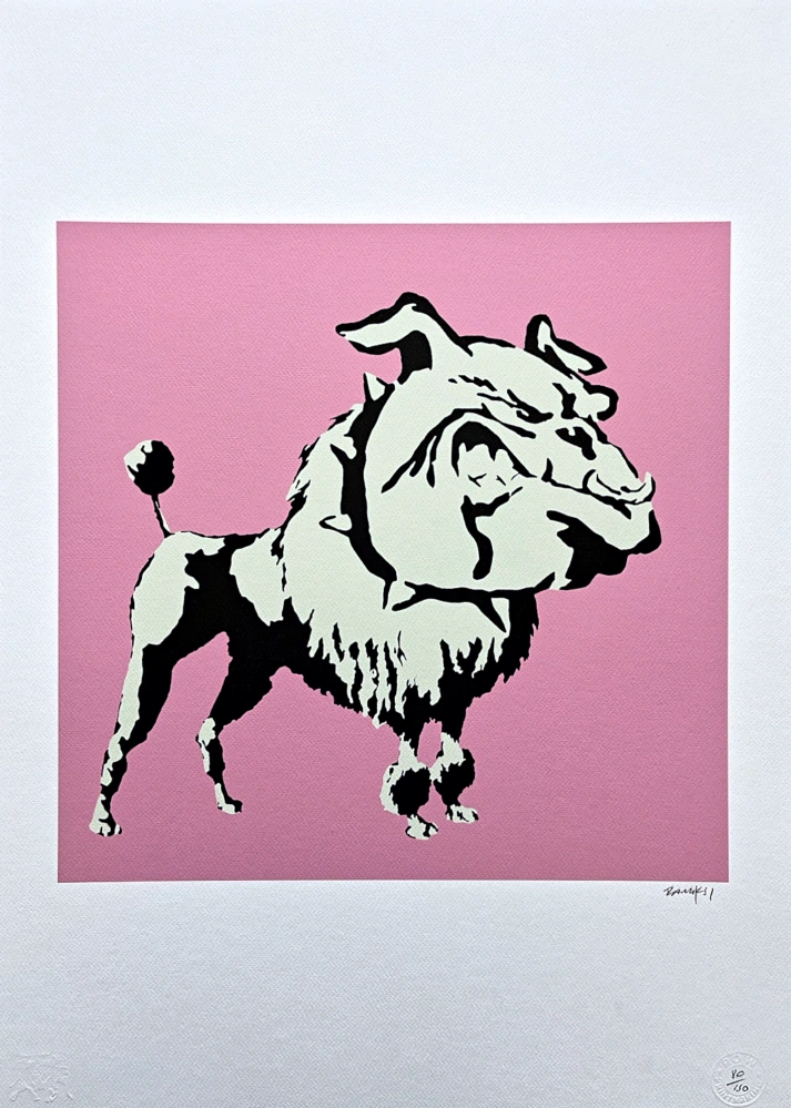 Banksy - Bulldog 80/150 - číslovaná edice s certifikátem, 50x70cm