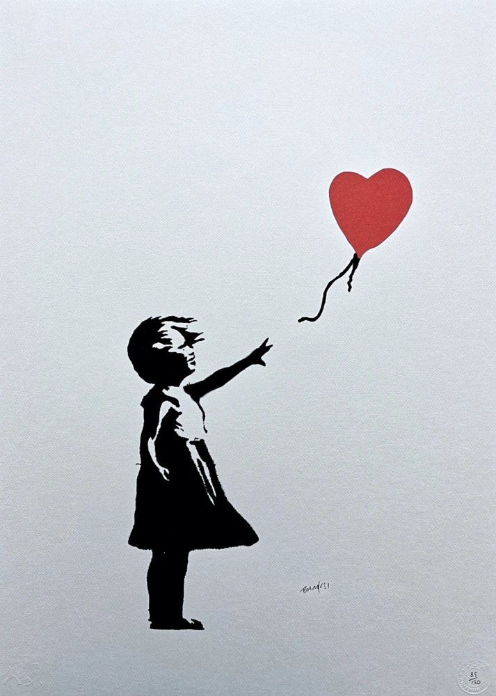 Banksy - Girl with Balloon x/150 - číslovaná edice s certifikátem, 50x70cm