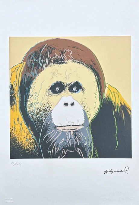 Andy Warhol - Orangutan hnědý 23/100 - edice Leo Castelli s certifikátem