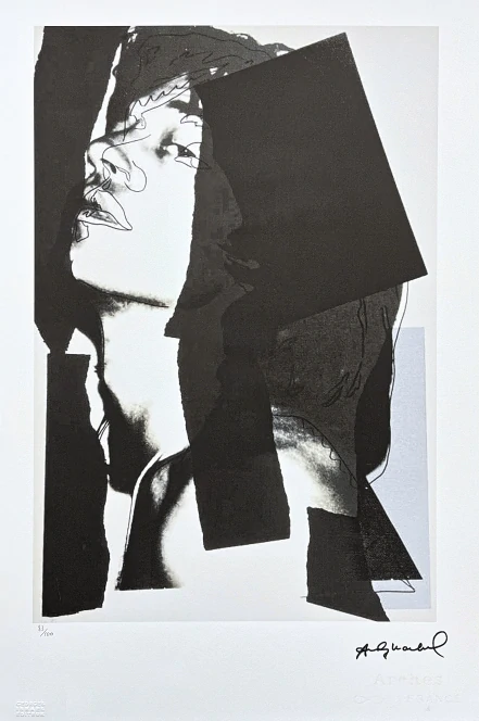 Andy Warhol - Mick Jagger - profil v černé 83/100 - edice Leo Castelli s certifikátem