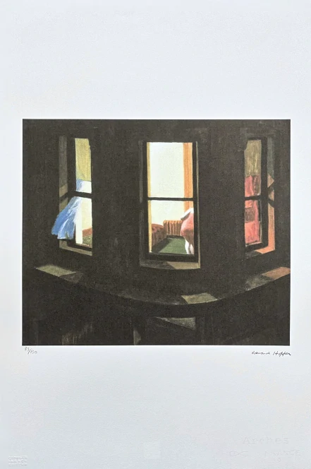 Edward Hopper - Night windows x/150 - limitovaná edice, s certifikátem, 38x57 cm