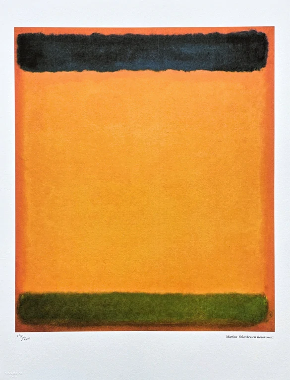 Mark Rothko - Blue, yellow and green on red 192/200 - signováno, s certifikátem, 50x65 cm