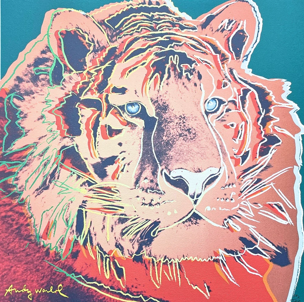 Andy Warhol - Tiger x/2400 - 60x60 cm, limitovaná edice CMOA s certifikátem