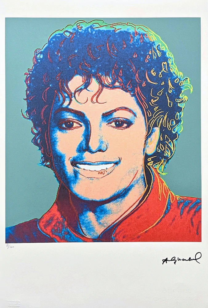 Andy Warhol - Michael Jackson tmavě zelený 81/100 - edice Leo Castelli s certifikátem