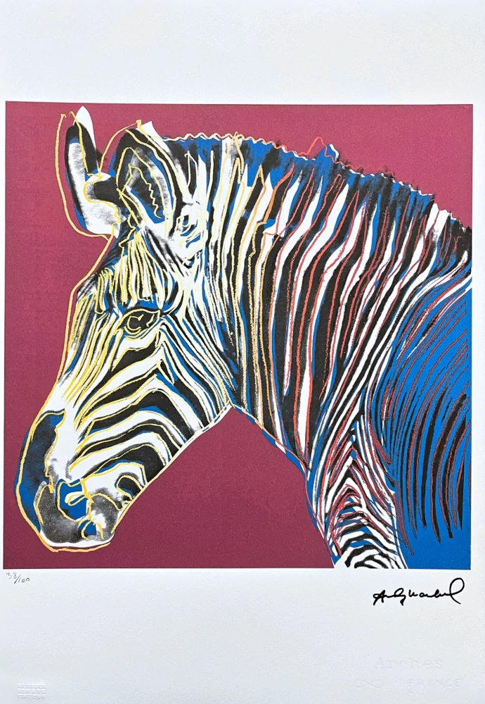 Andy Warhol - Grevys zebra sytě růžová 38/100 - edice Leo Castelli s certifikátem