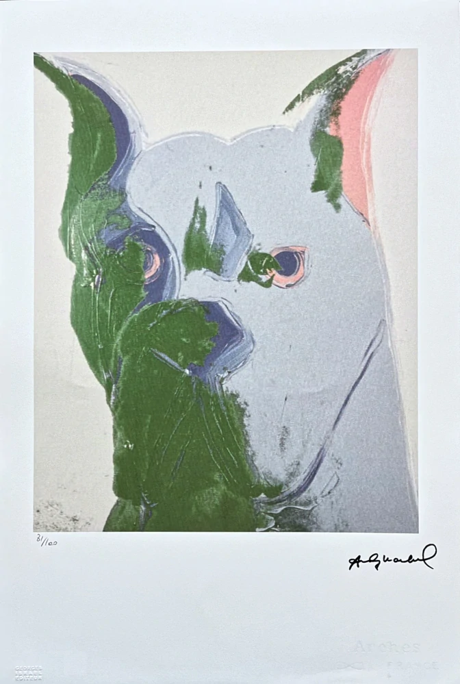 Andy Warhol - Dog x/100 edice Leo Castelli s certifikátem