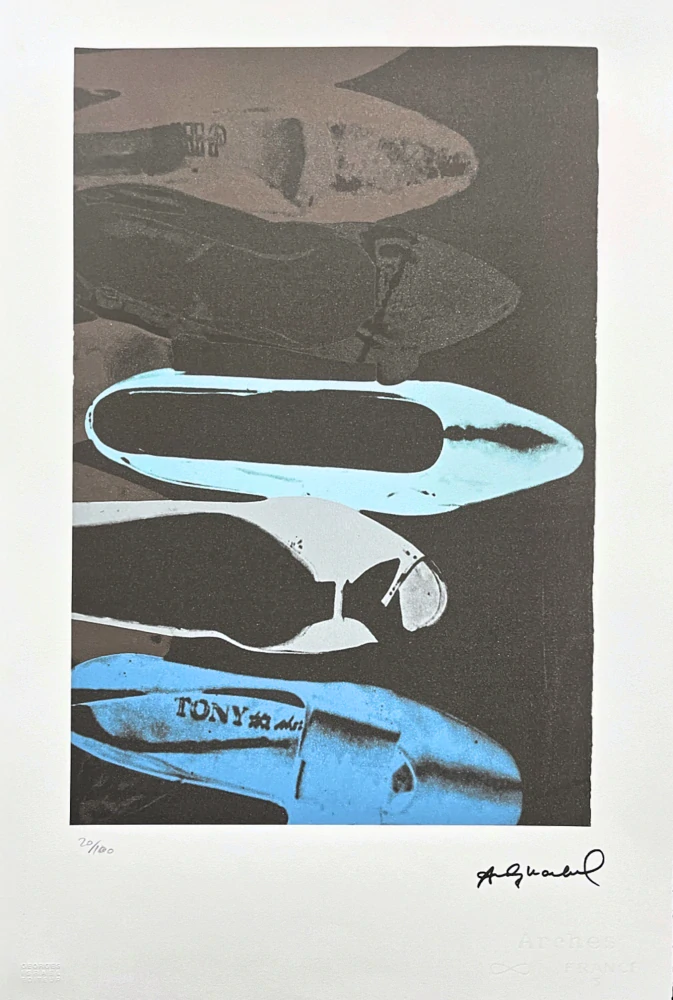Andy Warhol - Diamont dust shoes modré 20/100 - edice Leo Castelli s certifikátem