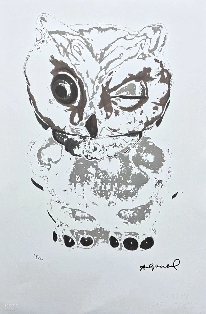 Andy Warhol - Owl 58/100 - edice Leo Castelli s certifikátem
