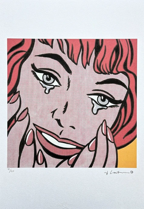 Roy Lichtenstein - Happy Tears - signováno, 35x50cm, limitovaná edice 75/150