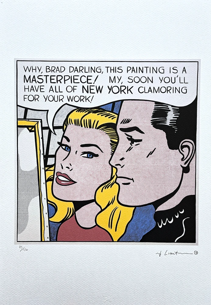 Roy Lichtenstein - Masterpiece - signováno, 35x50cm, limitovaná edice 75/150