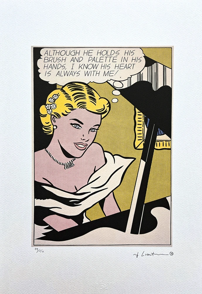 Roy Lichtenstein - Girl at the Piano - signováno, 35x50cm, limitovaná edice 49/150