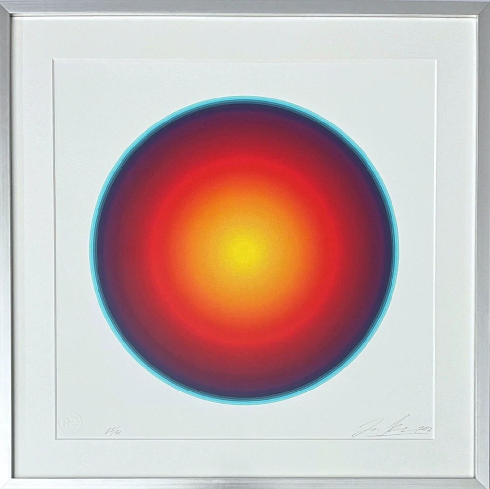 Jan Kaláb - Glow Explosion 423 - Giclée, limitovaná edice 23/50, 50x50cm, rámováno, zaskleno